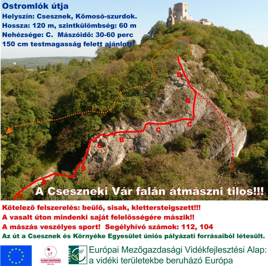 Topo ForrĂĄs: www.csesznek-viaferrata.com