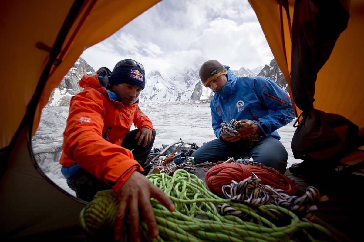 David Lama és Peter Ortner készülődik Forrás: Andreas Gradl/Red Bull content pool