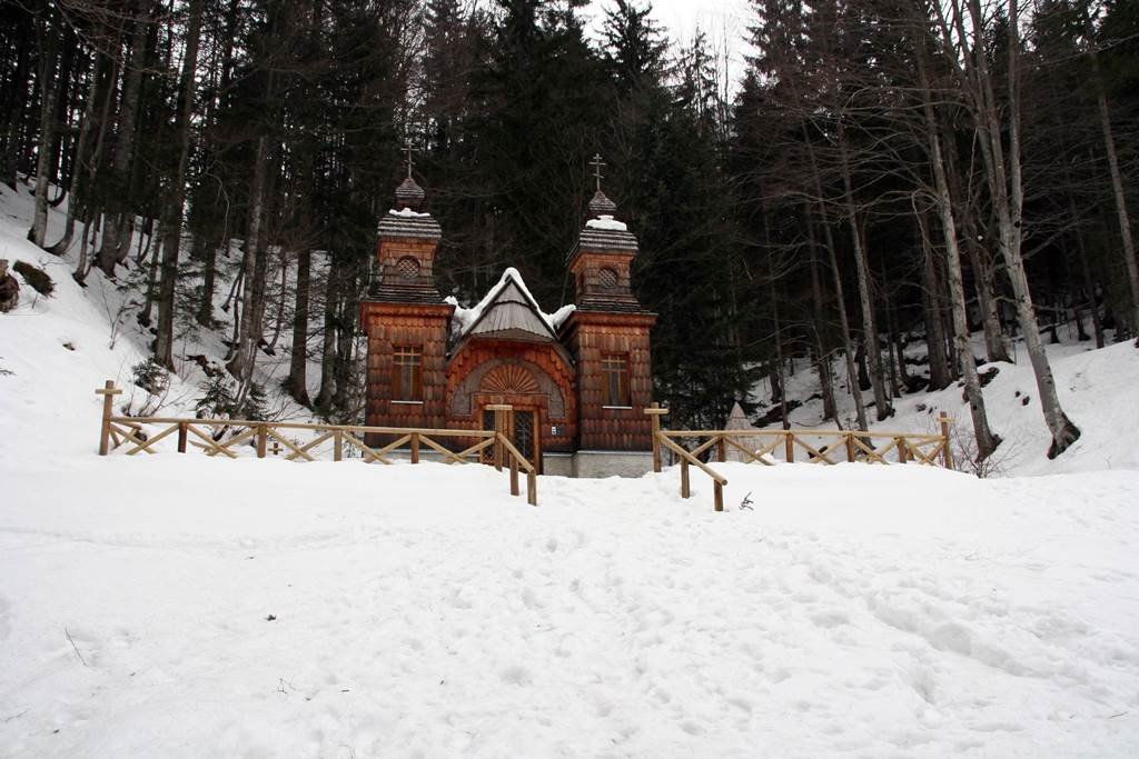 Az orosz kápolna a Vršič hágó mentén