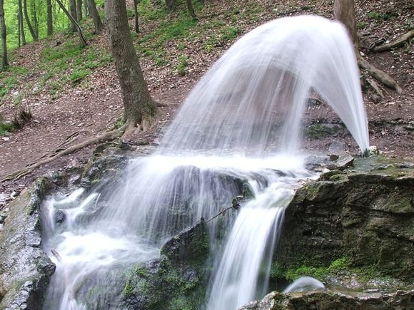 Vöröskő-forrás oldalnézetből Forrás: Birincsik József (2009.03.08.- Wikipédia)