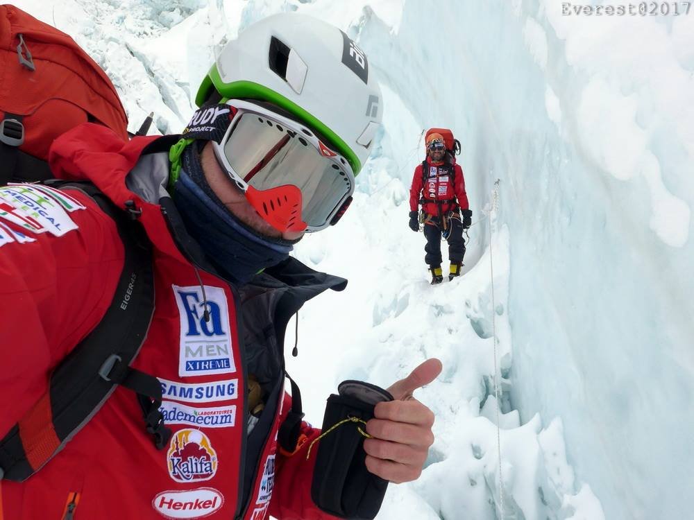 Suhajda Szilárd a Khumbu-jégesésben Forrás: Magyar Everest Expedíció 2017