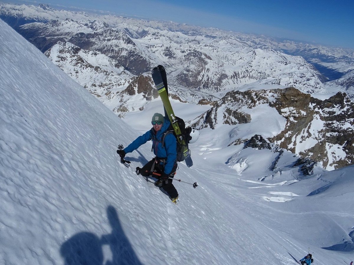 Jorgosz a Piz Palü meredek lejtőjén