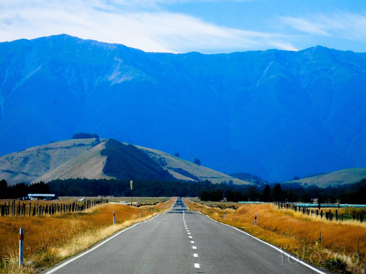 St.Arnaud – Kawatiri Highway véget nem érő egyenese. 