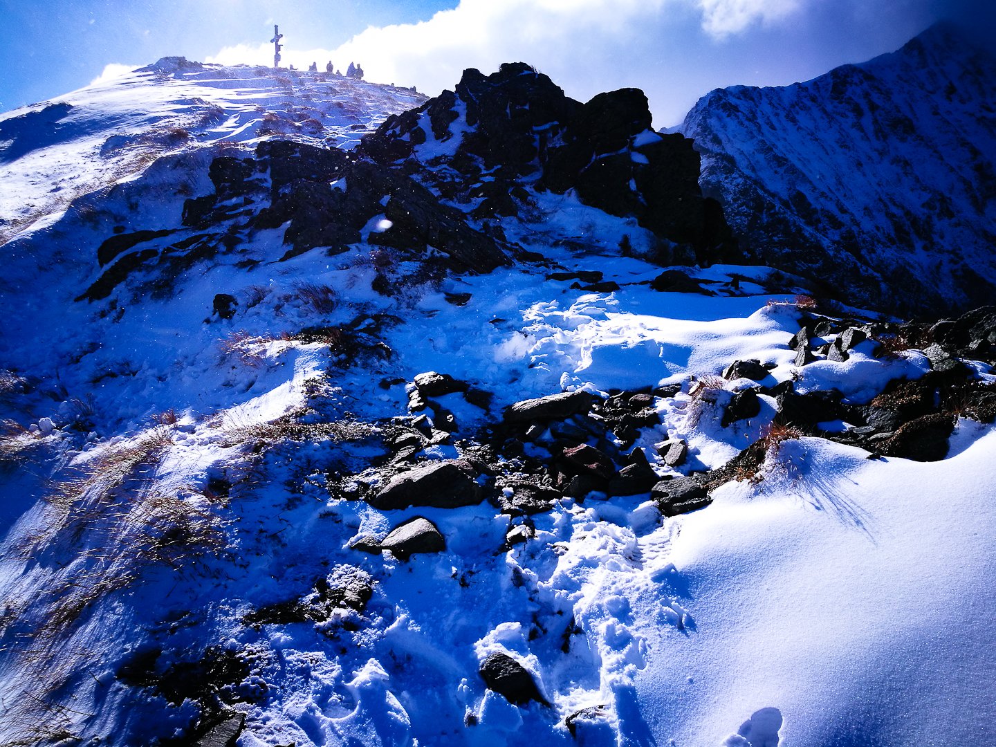 Kis csapatunk a Hauseck csúcsán, 1982 m