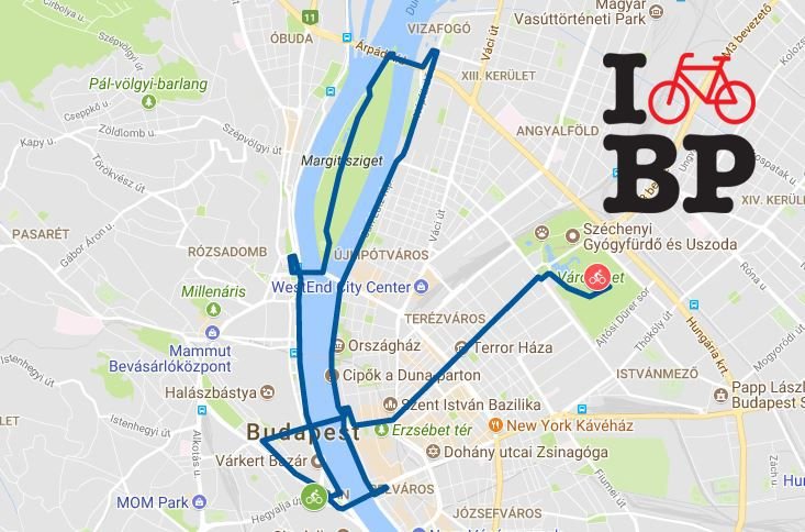 I bike Budapest 2018 útvonal Forrás: I bike Budapest