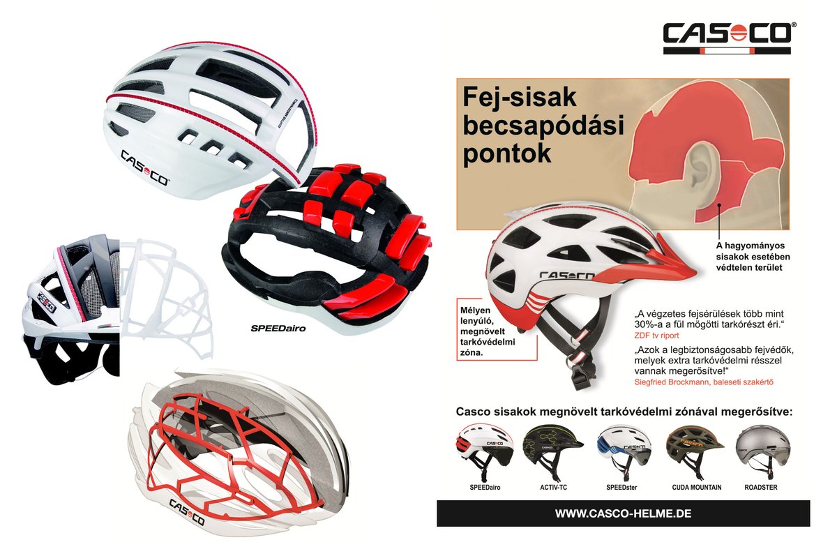 Casco fejvédő technológiák Forrás: Casco