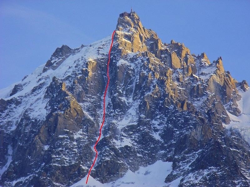 Aiguille du Midi, Eugster-kuloár Forrás: Camptocamp.org