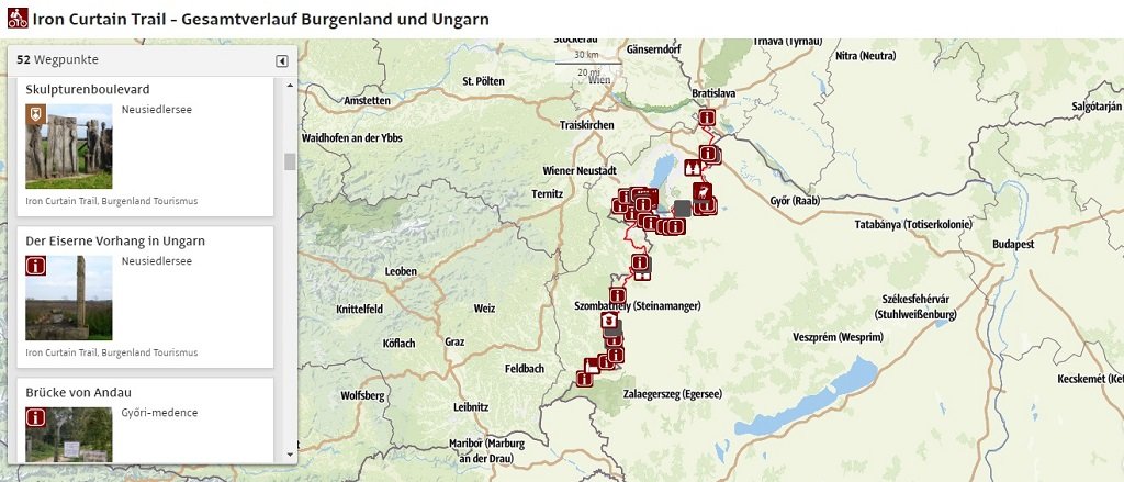 A Vasfüggöny kerékpárút burgenlandi szakasza