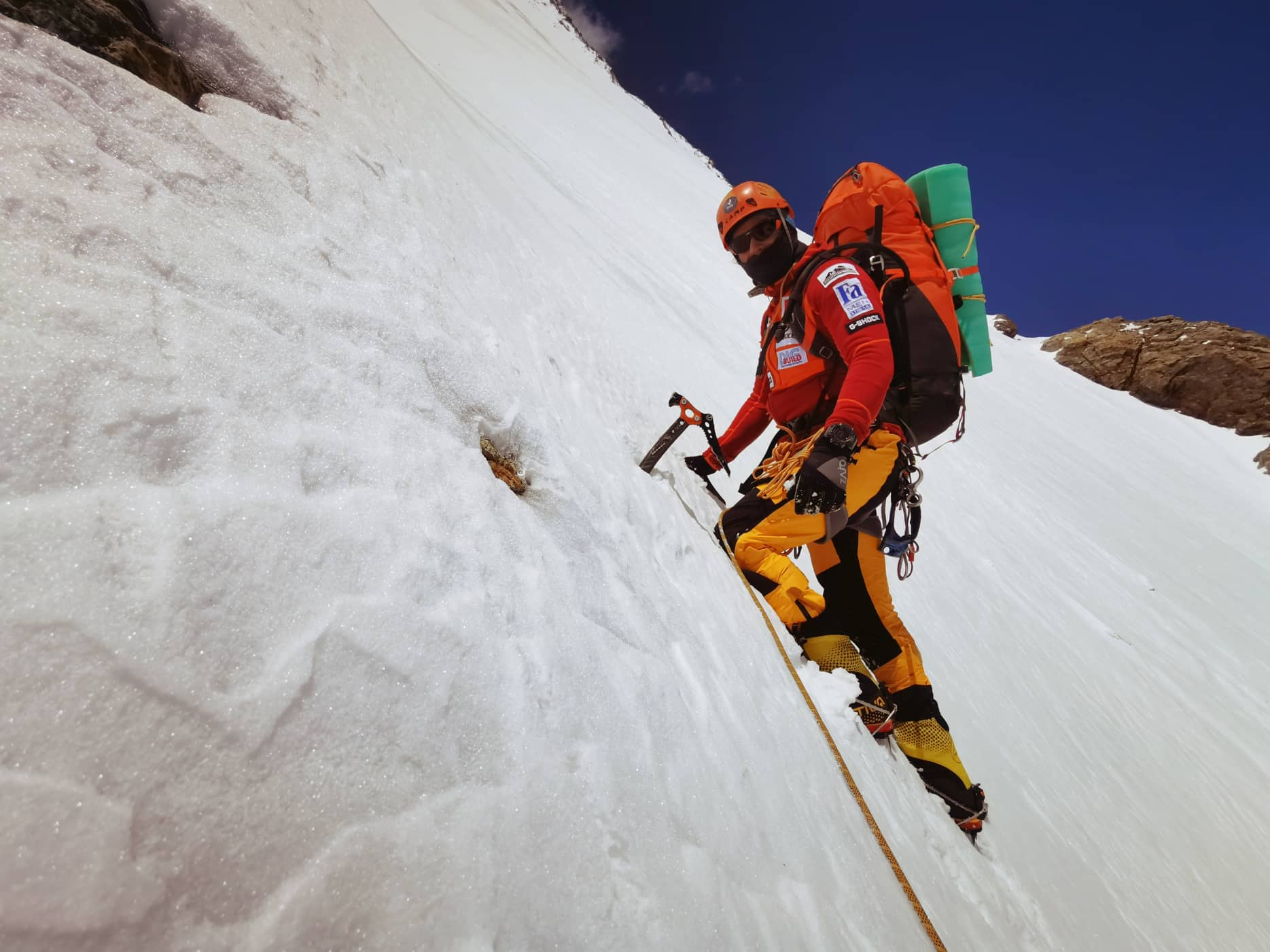 Klein Dávid felfelé a K2 1-es táborába Forrás: Magyar K2 expedíció 2019