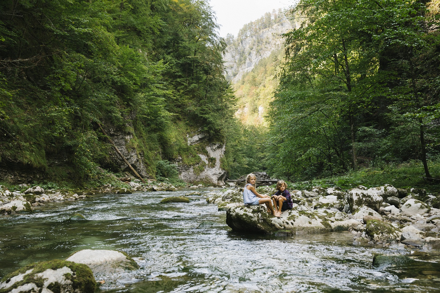 Túrázás, család, Trefflingfall az Ötscher Tormäuer Természeti Parkban, Mostviertelben