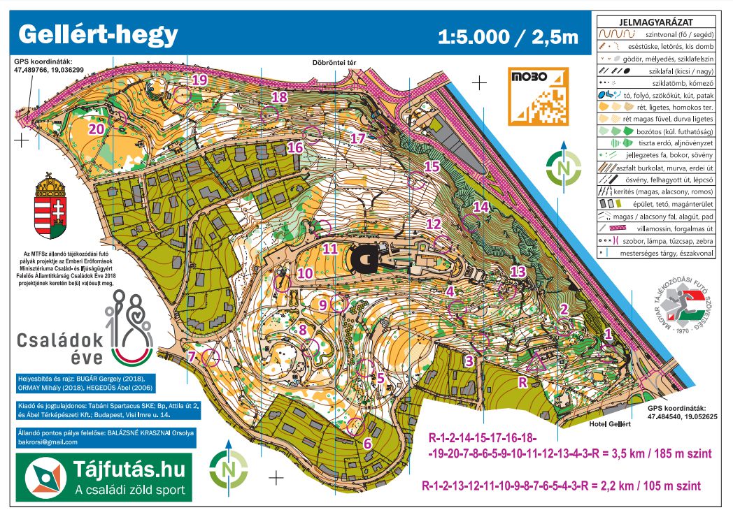 Gellérthegyi tájfutópálya térképe / ©Tájfutás.hu