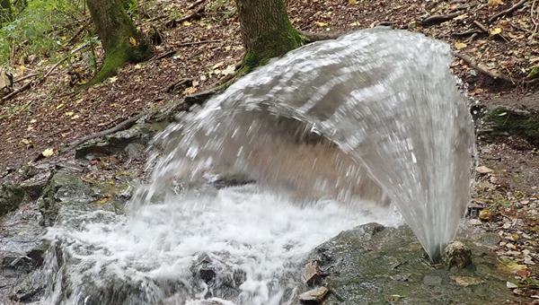 A Vöröskő-forrás szökőkútja