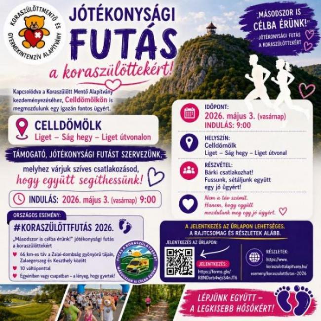 Jótékonysági futás a koraszülöttekért - Celldömölk