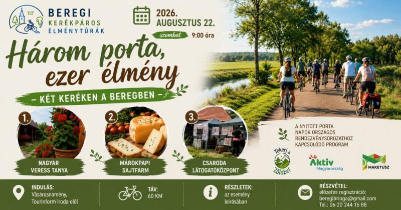 Beregi Kerékpáros Élménytúrák - Három porta, ezer élmény  két keréken a Beregben